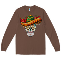 Chestnut cinco de mayo sombrero skull Long Sleeve Tee - BarkalooDesign