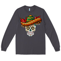Smoke cinco de mayo sombrero skull Long Sleeve Tee - BarkalooDesign