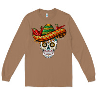 Toasted Coconut cinco de mayo sombrero skull Long Sleeve Tee - BarkalooDesign