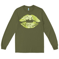 Army Green tennis lips Long Sleeve Tee - AdoDesignShop