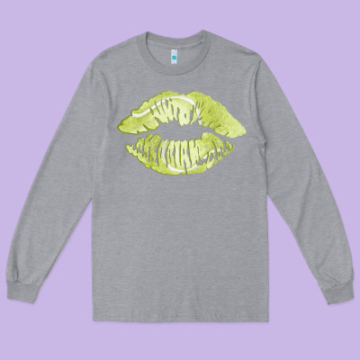 Tennis Lips Long Sleeve Tee Designed By Adodesignshop
