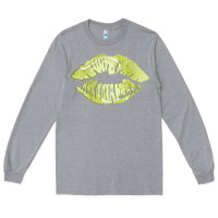 Heather Grey tennis lips Long Sleeve Tee - AdoDesignShop