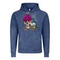 Vintage Denim winter skeleton skull Vintage Hoodie - FaDigitalArtStudio