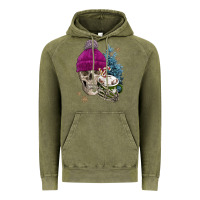 Vintage Olive winter skeleton skull Vintage Hoodie - FaDigitalArtStudio