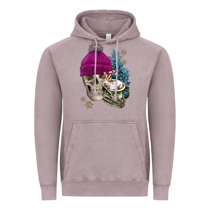 Winter Skeleton Skull Vintage Hoodie by FaDigitalArtStudio | Teevron