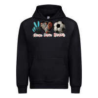 Black Peace love Soccer Urban Hoodie - HowdyJamesFarm