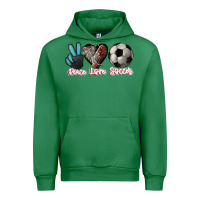 Emerald Peace love Soccer Urban Hoodie - HowdyJamesFarm
