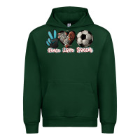 Forest Green Peace love Soccer Urban Hoodie - HowdyJamesFarm