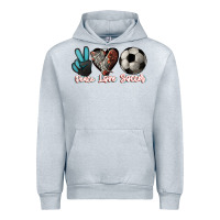 Heather Grey Peace love Soccer Urban Hoodie - HowdyJamesFarm
