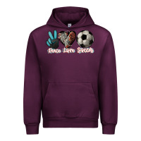 Mauve Wine Peace love Soccer Urban Hoodie - HowdyJamesFarm