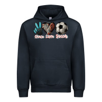 Navy Peace love Soccer Urban Hoodie - HowdyJamesFarm