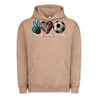 Pigment Burro Peace love Soccer Urban Hoodie - HowdyJamesFarm