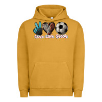 Pigment Peanut Butter Peace love Soccer Urban Hoodie - HowdyJamesFarm