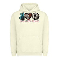 Pigment Pistachio Peace love Soccer Urban Hoodie - HowdyJamesFarm
