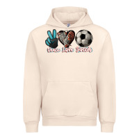 Sandshell Peace love Soccer Urban Hoodie - HowdyJamesFarm
