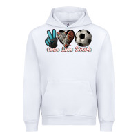 White Peace love Soccer Urban Hoodie - HowdyJamesFarm