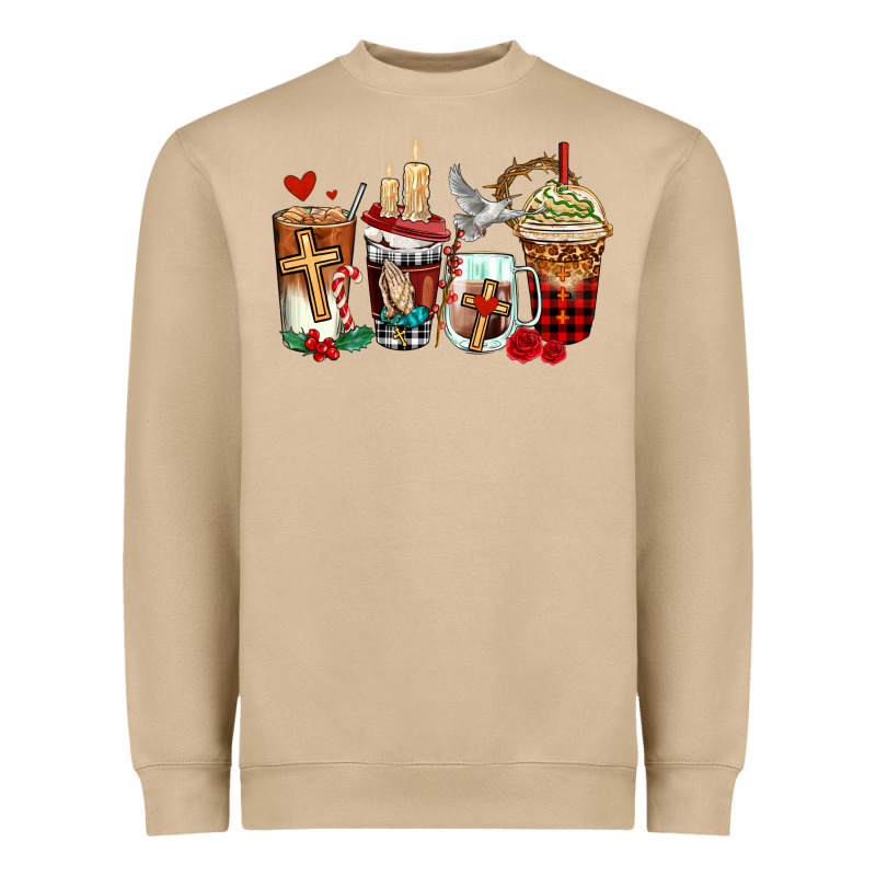Religious Coffee Cups Heavyweight Sweatshirt by AdoDesignShop | Teevron