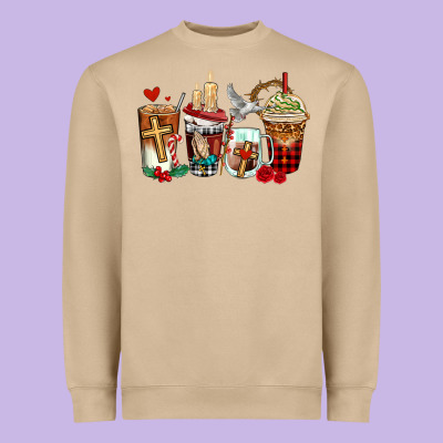 Religious Coffee Cups Heavyweight Sweatshirt Designed By Adodesignshop