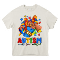 Autism Accept Love Understand Afro Girl Sneakers Heavy Core Tee | Teevron