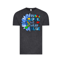 Vintage Black in april we wear blue sunflower Vintage Tee - Artiststas