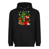 Black Santa's Elf Christmas Heavyweight Hoodie - BundleAndBundleShop