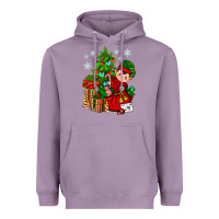 Lavender Santa's Elf Christmas Heavyweight Hoodie - BundleAndBundleShop