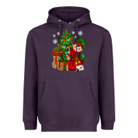 Plum Santa's Elf Christmas Heavyweight Hoodie - BundleAndBundleShop