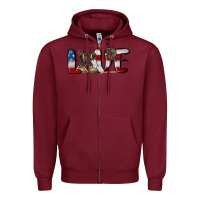 Burgundy love army Zipper Hoodie - MaliasSmallBusiness