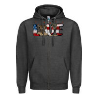 Charcoal Heather love army Zipper Hoodie - MaliasSmallBusiness