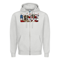 Dove Grey love army Zipper Hoodie - MaliasSmallBusiness
