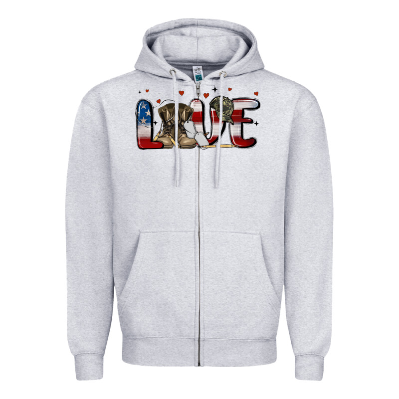 Love Army Zipper Hoodie by MaliasSmallBusiness | Teevron