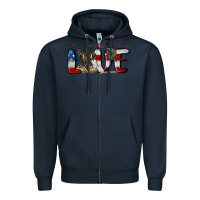 Navy love army Zipper Hoodie - MaliasSmallBusiness
