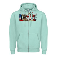 Seafoam love army Zipper Hoodie - MaliasSmallBusiness