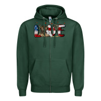 Sports Green love army Zipper Hoodie - MaliasSmallBusiness