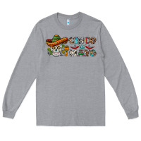 Heather Grey cinco de mayo skull Long Sleeve Tee - BarkalooDesign