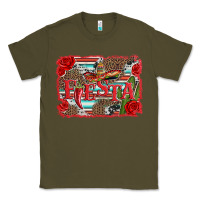 Army Green fiesta with sombrero background Classic Tee - Artiststas
