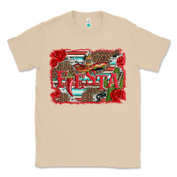 Mushroom fiesta with sombrero background Classic Tee - Artiststas