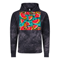 Cloud Black watermelon and sunflowers Vintage Hoodie - HRA Design Shop
