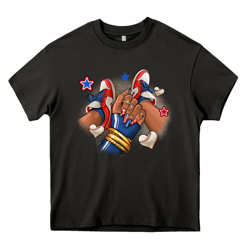 Baseball Afro Girl Sneakers Heavy Core Tee by RanaPortraitStore | Teevron