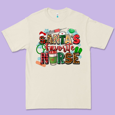 Santa's Favorite Nurse Premium Tee Designed By Zillion Design Studio