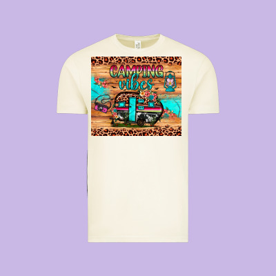 Camping Vibes Vintage Tee Designed By Jahusdesignshop