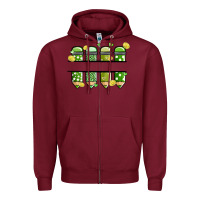 Burgundy patricks day pencils Zipper Hoodie - MaliasSmallBusiness