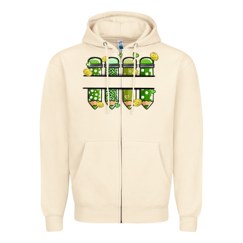 Patricks Day Pencils Zipper Hoodie by MaliasSmallBusiness | Teevron