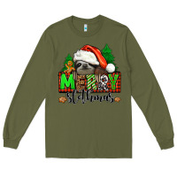 Army Green merry slothmas Long Sleeve Tee - Jasminsmagicworld