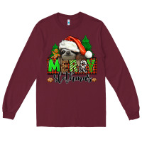 Burgundy merry slothmas Long Sleeve Tee - Jasminsmagicworld