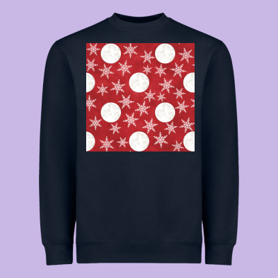 Christmas Snow Flakes Seamless Pattern Heavyweight Sweatshirt Designed By Bundleandbundleshop