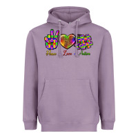 Lavender Peace Love Autism Heavyweight Hoodie - BundleAndBundleShop