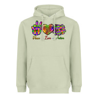 Matcha Peace Love Autism Heavyweight Hoodie - BundleAndBundleShop