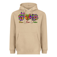 Mushroom Peace Love Autism Heavyweight Hoodie - BundleAndBundleShop