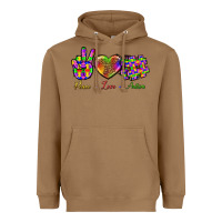 Toasted Coconut Peace Love Autism Heavyweight Hoodie - BundleAndBundleShop